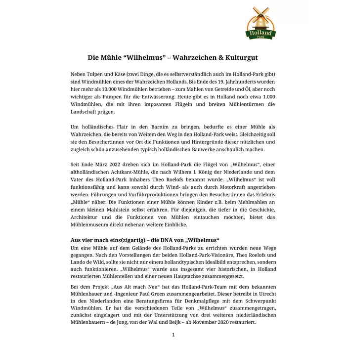 Die Mühle Wilhelmus Die Mühle Wilhelmus